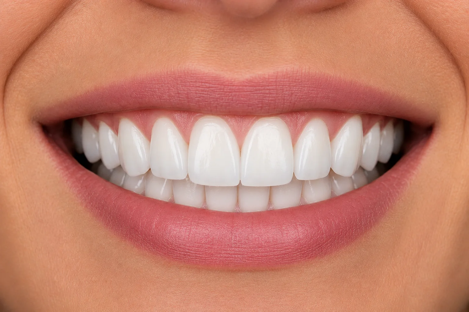 Before and after porcelain veneers on upper front teeth, cosmetic dentistry patient at Olive Tree Dental London Ontario